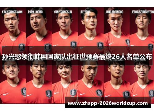 孙兴慜领衔韩国国家队出征世预赛最终26人名单公布